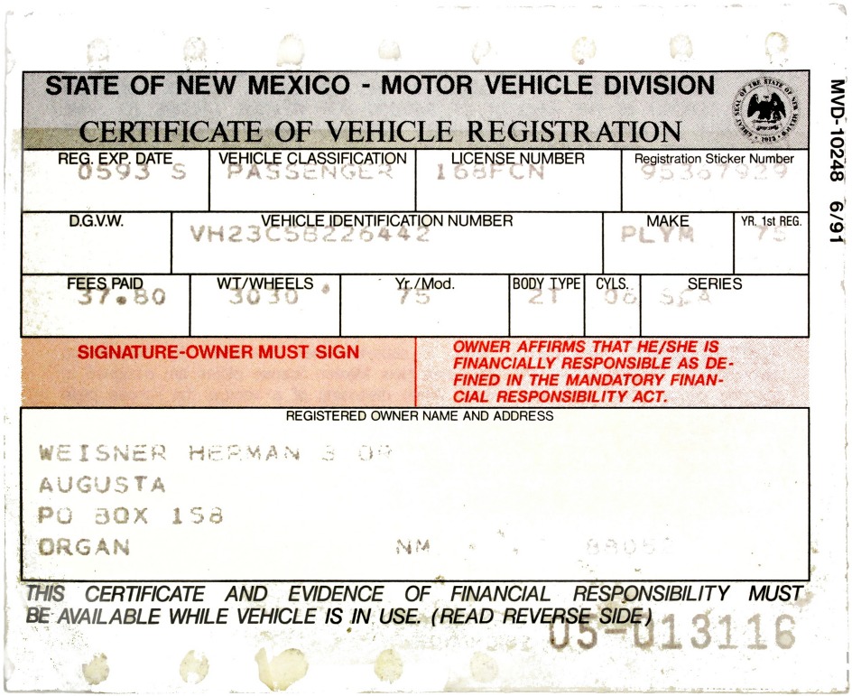 New Mexico Passenger Car License Plates 1912-Present including